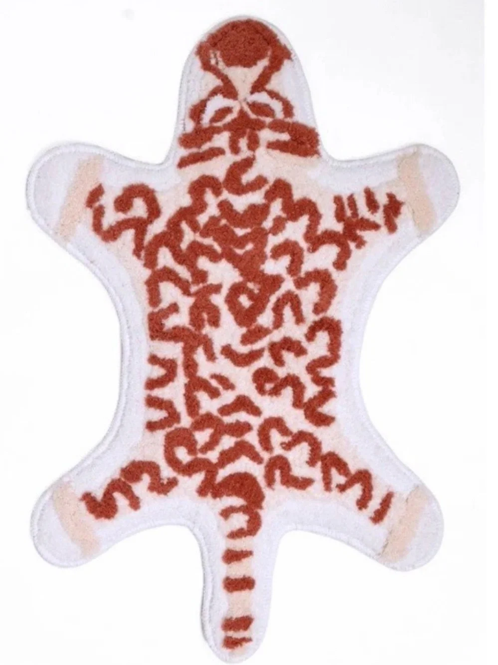 NatureStep nonskid cheetah bath rug 20x30 white 100% recycled polyester
